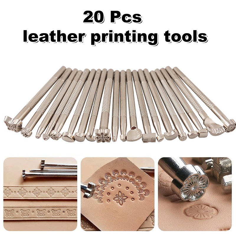 Workshop Hand Tools - 20Pcs Leather Stamping Tools Leather Working