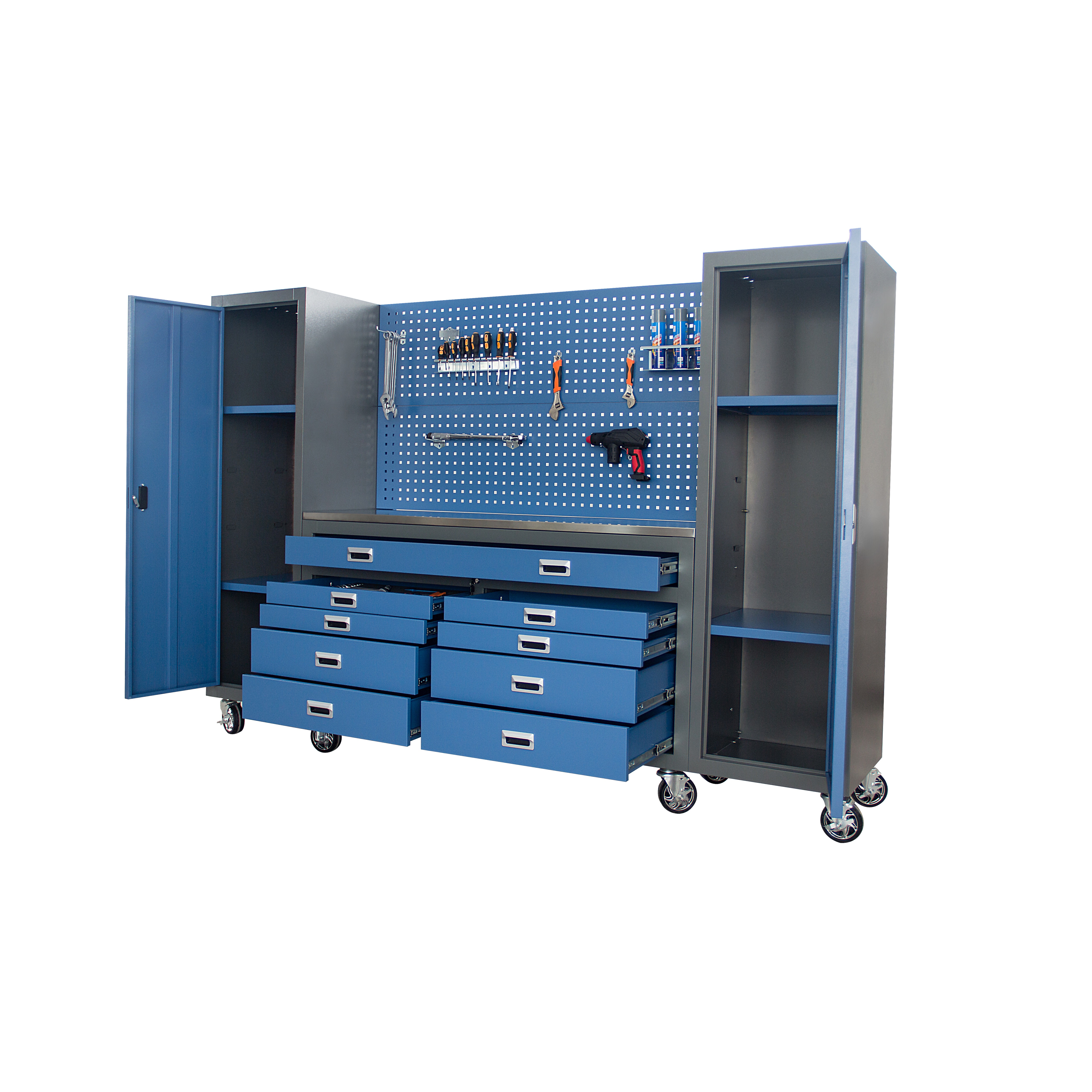 Workshop Tools.Hanging Board - CE Mobile Workstation Tools Storage Cabinet
