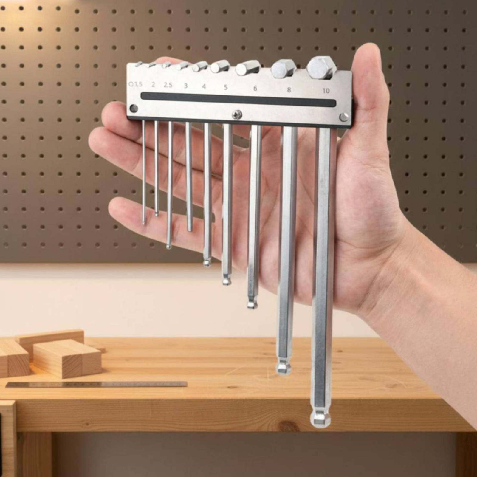 Tools In Workshop - Wall Mounted Hex Key Holder Metal