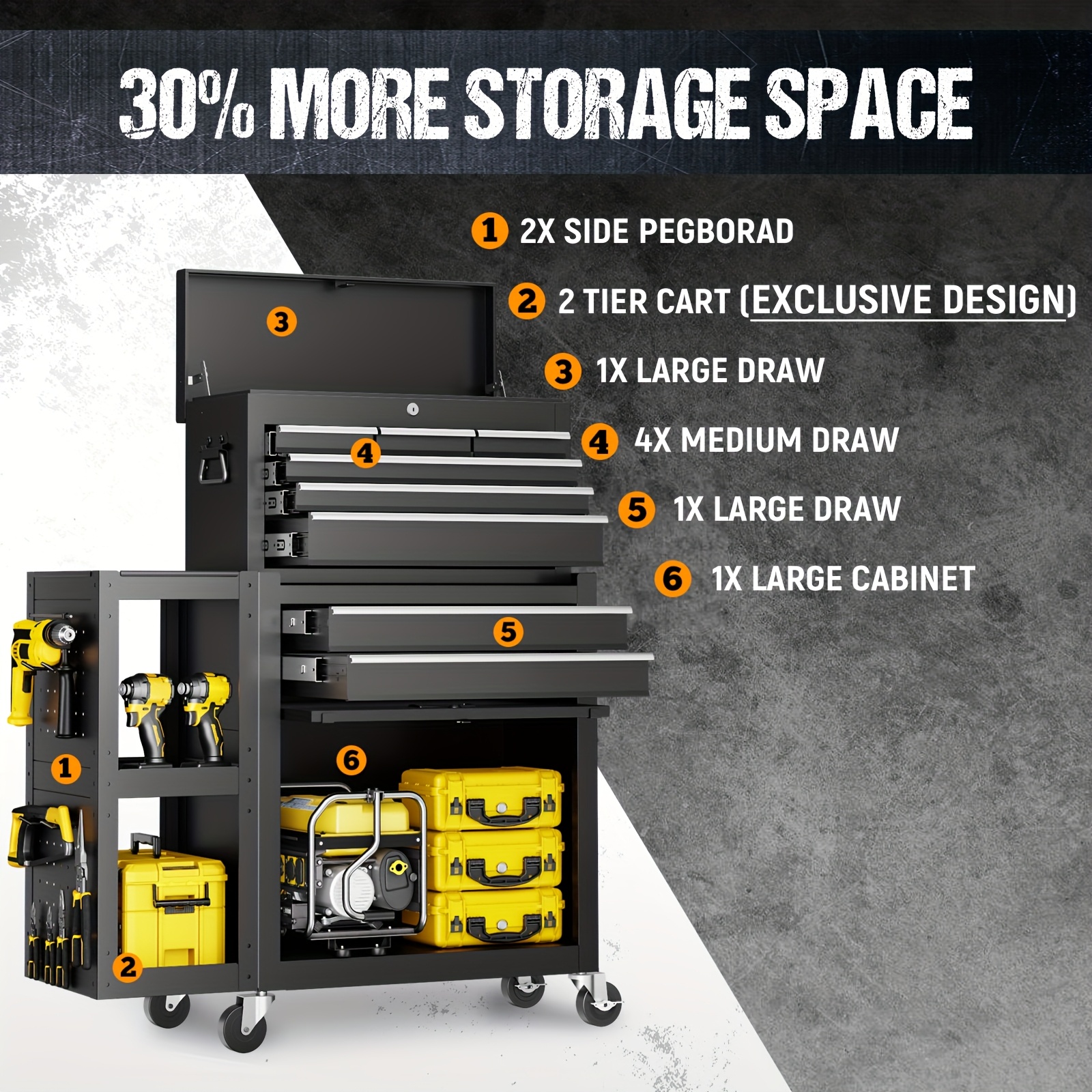 5/8-Drawer Rolling Tool Storag - огляд і ціна Tools Box For Workshop