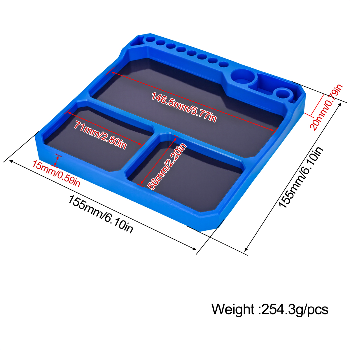 1Pcs Silicone Parts Tray with  - огляд і ціна Magnetic Parts Tray
